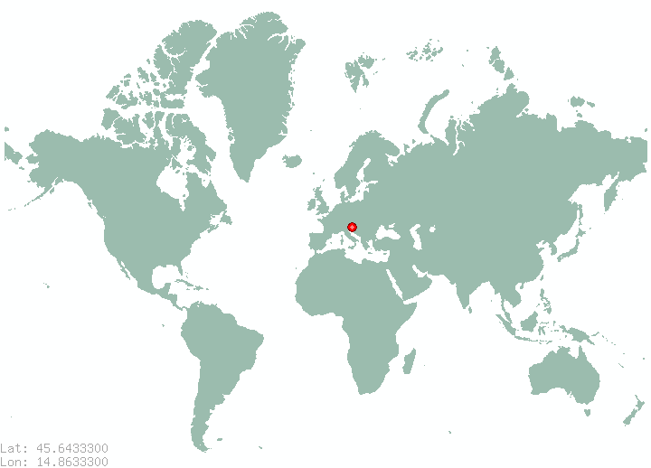 Kocevje in world map